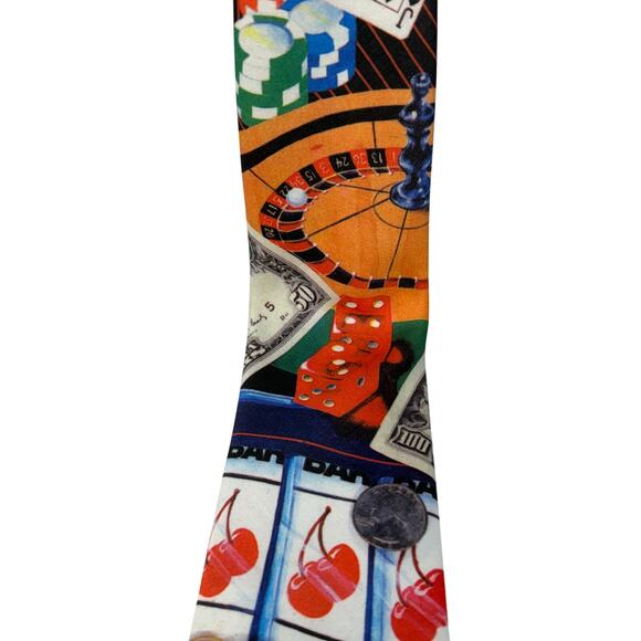 Vintage 1994 Ralph Marlin Gambling Casino Cards Slots‎ Poker Dice Vegas Neck Tie - Picture 5 of 8